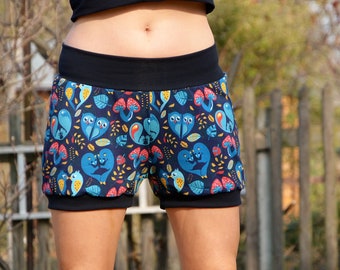shorts short pants hot pants black colorful 36
