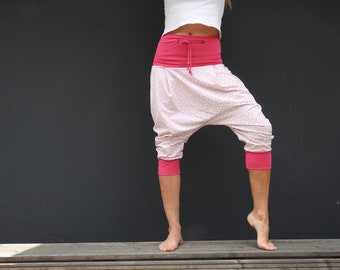 Harem pants yoga pants jersey pink diamonds size 42