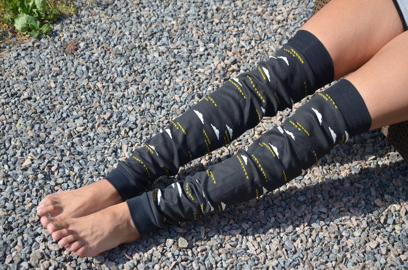 Cuffs Leg Warmers Biojersey Black Cloud Size M Overknee