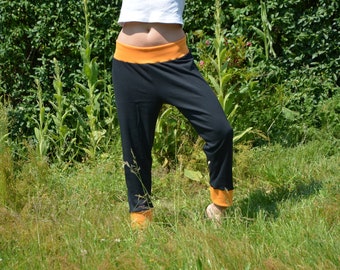 Pantalones de chándal pantalones harem pantalones de yoga negro naranja talla 36