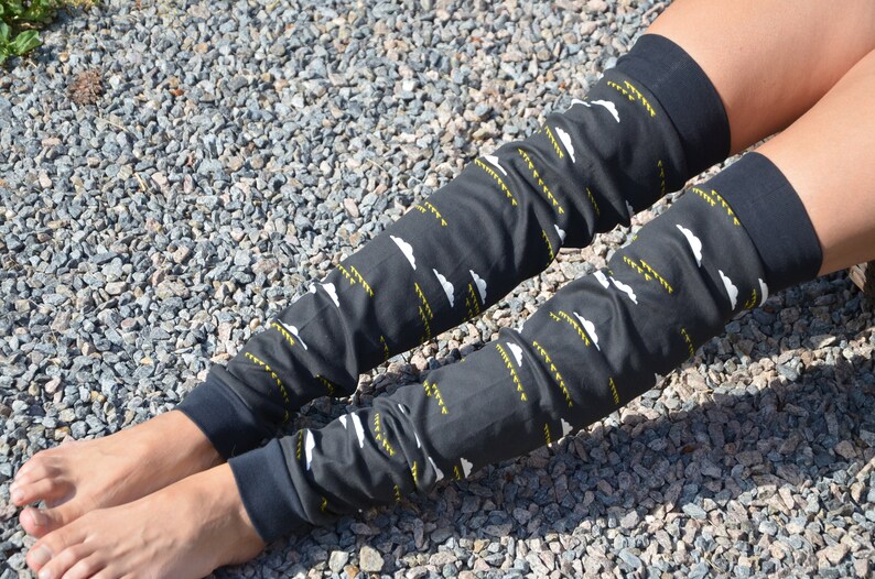 Cuffs Leg Warmers Biojersey Black Cloud Size M Overknee