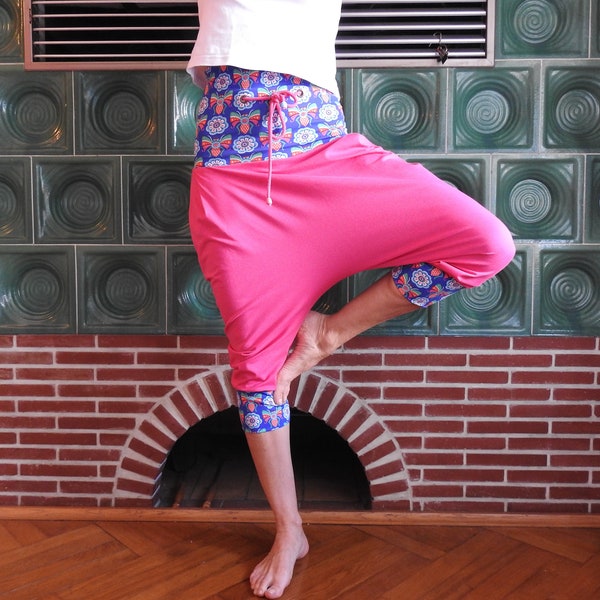 Sarouel sarouel pantalon de yoga femme rose bleu taille 36