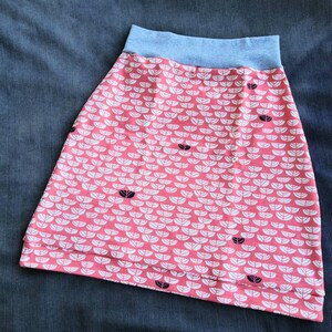 Ekologisk Jerseykjol Sommarkjol Rosa A-linjeformad Dam bild 6