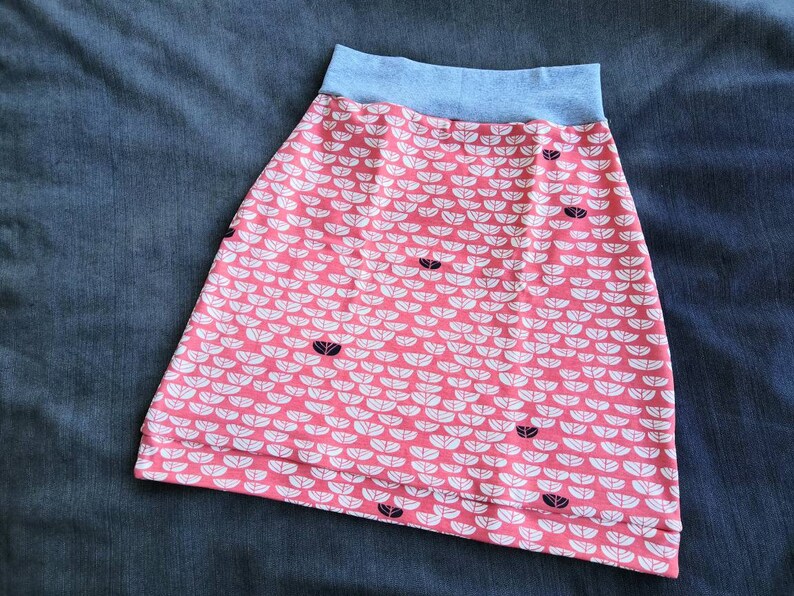 Ekologisk Jerseykjol Sommarkjol Rosa A-linjeformad Dam bild 6