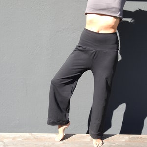 Jersey pants flared wide black size 36