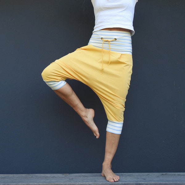 Harem pants harem pants yoga pants women yellow size 36