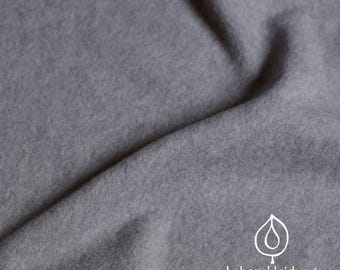 Organic fleece fabric - 100% organic cotton, mottled grey