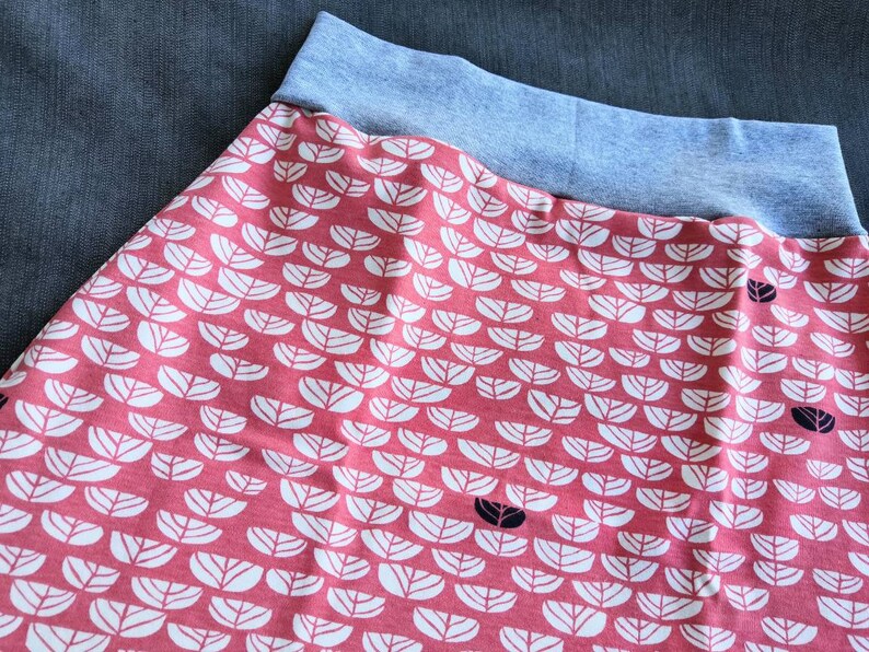 Ekologisk Jerseykjol Sommarkjol Rosa A-linjeformad Dam bild 7