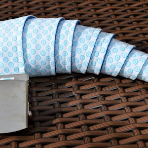 Belt fabric belt jeans belt light blue white dots 4 cm