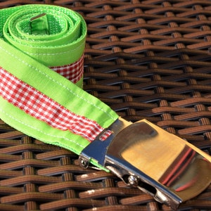 Belt fabric belt children&#39;s belt green