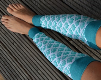 Cuffs leg warmers jersey frog blue green M