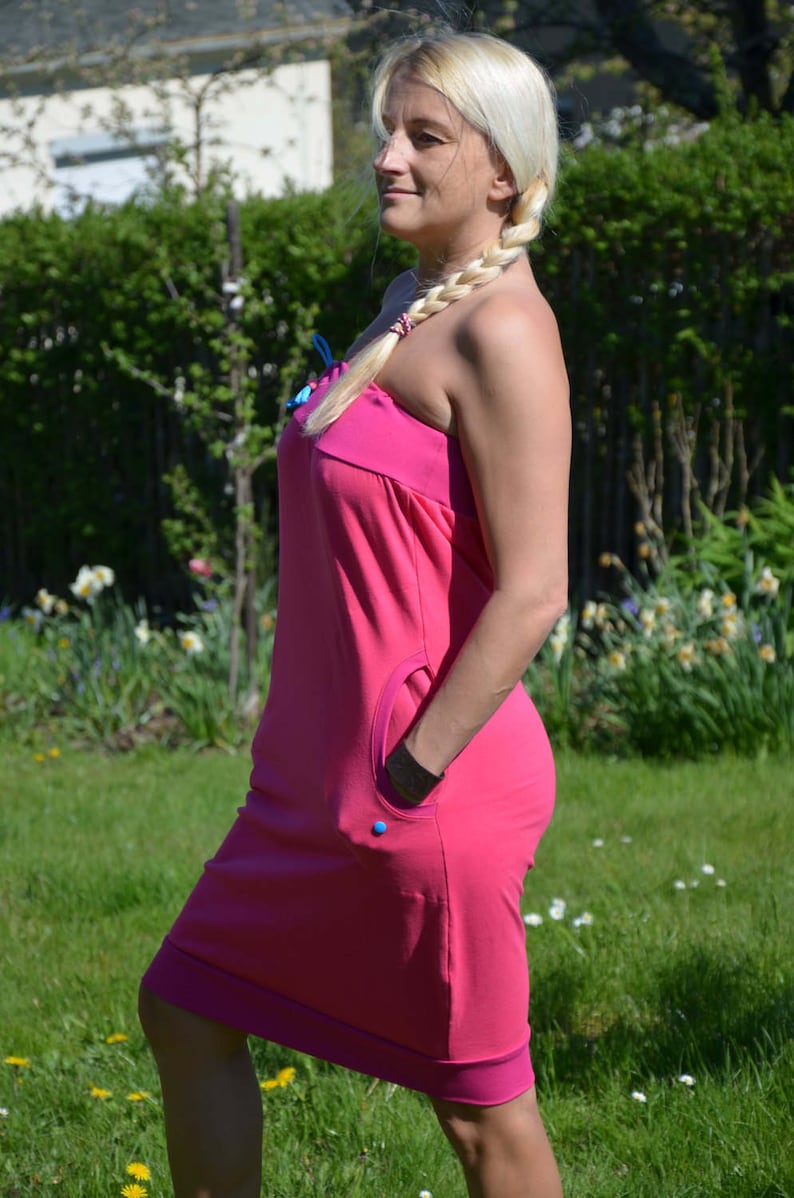 Balloon Dress Clock Dress Women/'s Organic Jersey Pink Gr 3840