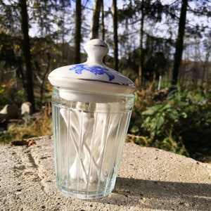 Vintage mug with porcelain lid mustard jar storage jar