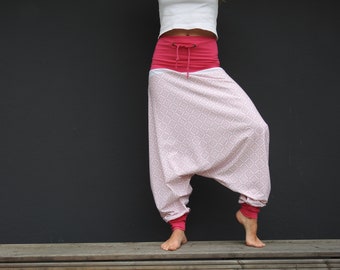 Harem pants yoga pants jersey pink diamonds size 42