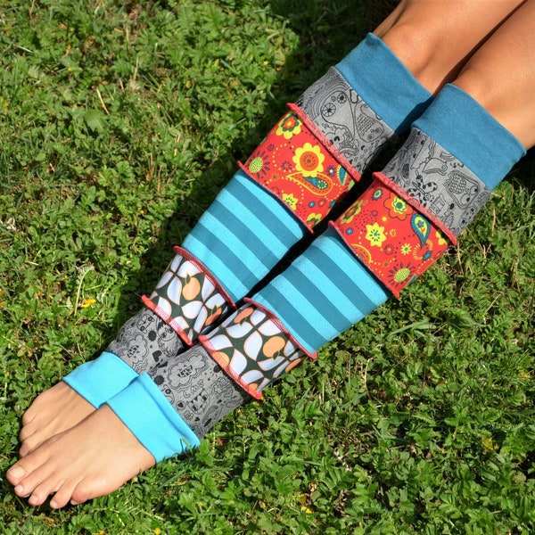 Leg Cuffs Patchwork Cuffs Colorful Sweat Size M