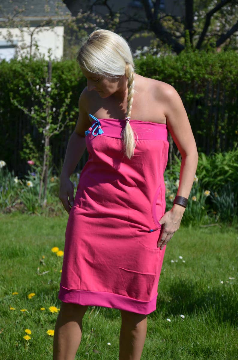 Balloon Dress Clock Dress Women/'s Organic Jersey Pink Gr 3840