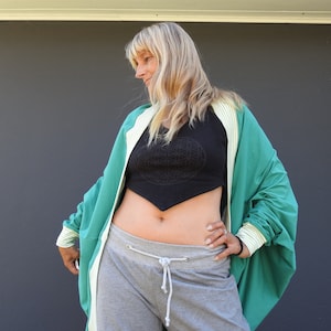 Überwurf Jacke Bio Jersey grün dünn one size