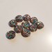 10 x 12mm Transparent Multicoloured Glitter Resin Flat Back Cabochons DIY jewellery