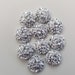 10 x 12mm Silver Sparkly Flat Faux Druzy Resin Flat Back Cabochons DIY jewellery