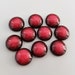 10 x 12mm Metallic Pink/Red and Black Resin Flat Back Cabochons DIY jewellery