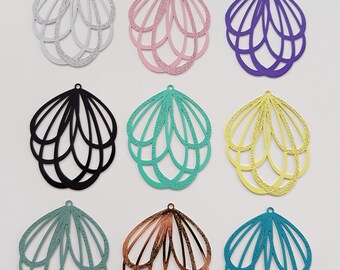 2pcs Brass Connects/Pendants Painted Loop Flower * DIY jewelry, brass earrings, jewellery supplies, brass connect, connectors, charm