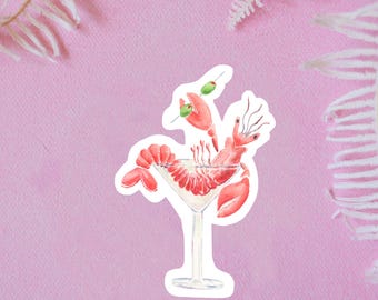 east coast beach club, bachelorette party, martini stickers, vinyl sticker, lobster stickers