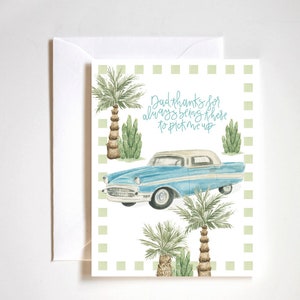Biglietto per la festa del papà, carta dell'auto d'epoca, biglietto premuroso per la festa del papà, biglietto per papà, miglior papà, auto retrò