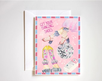 Dancing Shoes Disco Birthday Card