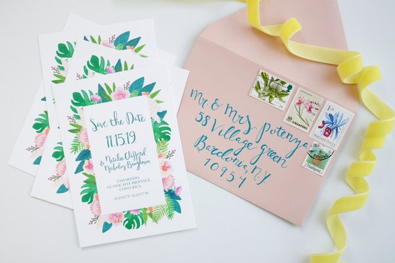 Destination Wedding Save The Dates Custom Tropical Etsy