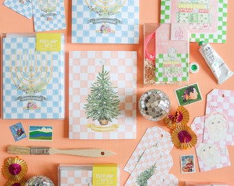 tarjetas navideñas de acuarela, tarjetas de Navidad, tarjetas de Navidad variadas, juego de tarjetas de Navidad, juego de tarjetas navideñas, paquete de tarjetas