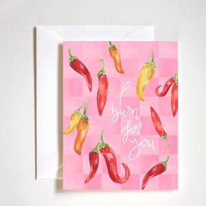 Eu queimo por você, pimentas picantes, romance picante, clube do livro, livro obsceno, Emma Chamberlain, cartão de amor, cartão de aniversário, cartão de dia dos namorados