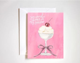 Cherry On My Sundae Love Card | Valentine's Day Card | Ice Cream Lover