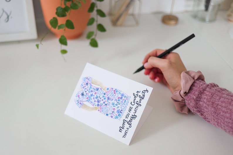 cool mom, Mother's Day card, coolest mom ever, funny mom card, card for mom Mother's Day, funny card for mom, dress with pockets, handmade image 2