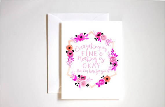 Carte Dencouragement Tout Va Bien Rien Nest Correct Etsy