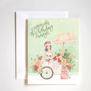 Mamas make the magic happen, Weihnachtszauber, Karte für Mama, Urlaubskarten, Weihnachtskunst, Weihnachtsmann Karte, Mrs. Claus
