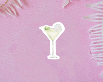 Coastal martini vinyl sticker