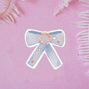 bow sticker for laptop, vinyl sticker for water bottle, bow aesthetic, coquette stickers, cute sticker, girly sticker