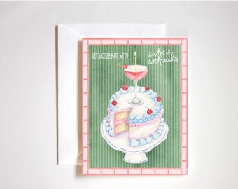 Cake and Cocktails | Birthday Card