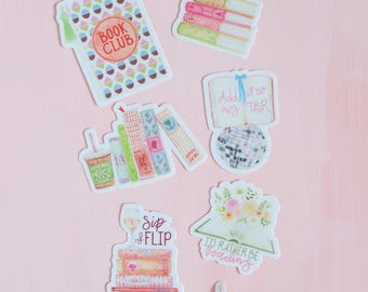 Bookish vinyl sticker pack | Book Club