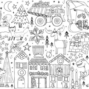 Kids coloring placemats, Holiday disposable placemats, disposable party decor, tabletop paper goods, party paper goods, holiday table