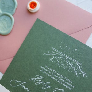 jersey shore wedding, beach wedding invitation, watercolor wedding map, luxe wedding invitation, seashore wedding invitations image 7