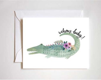 Welcome Baby Animal Card / Newborn / Congratulations Baby