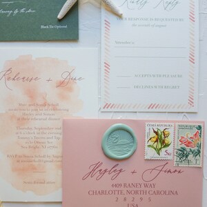 jersey shore wedding, beach wedding invitation, watercolor wedding map, luxe wedding invitation, seashore wedding invitations image 4