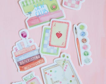 Homebody hobbies vinyl sticker pack | Game night | Crafting