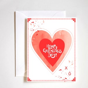 rood hart gelukkige galentines dag kaart, valentijnsdag kaart voor een vriend, Valentijnsdag kaart voor haar