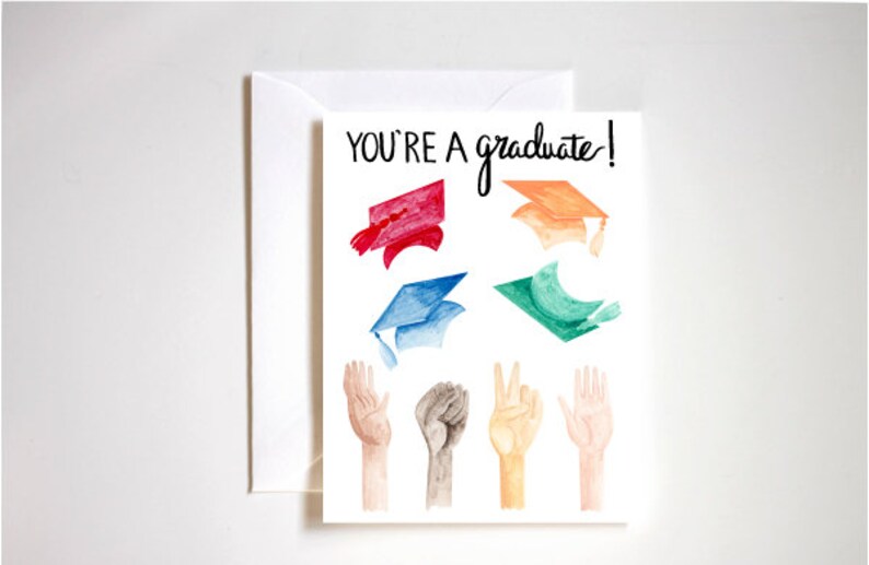 Carte de graduation / Vous êtes diplômé / Chapeau de graduation image 1