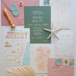 Jersey Hochzeit, Strand Hochzeitseinladung, Aquarell Hochzeitskarte, luxe Hochzeitseinladung, Hochzeitseinladung