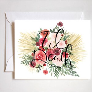 Til desth do us part, edgy wedding, edgy anniversary card, tombstone cards for wedding, forever love, together forever, romantic cards