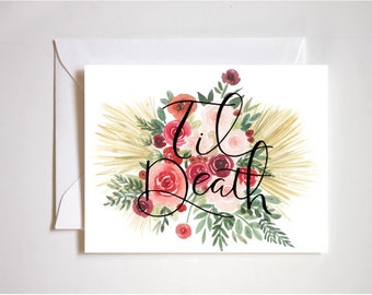 Til desth do us part, mariage énervé, carte d’anniversaire énervée, cartes tombales pour mariage, amour pour toujours, ensemble pour toujours, cartes romantiques