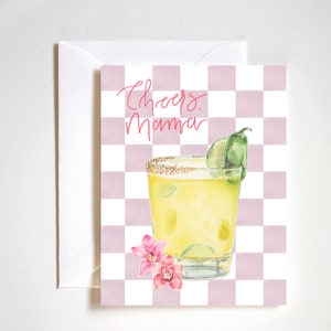 mothers day card, Mother's Day card, best mom card, card for mom mothers day, mothers day card from daughter, cheers mama, margarita image 1